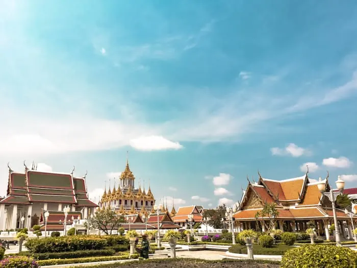 Temple roofs in warm afternoon light